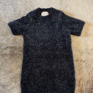 Zara Kids Charcoal Textured Knit Dress